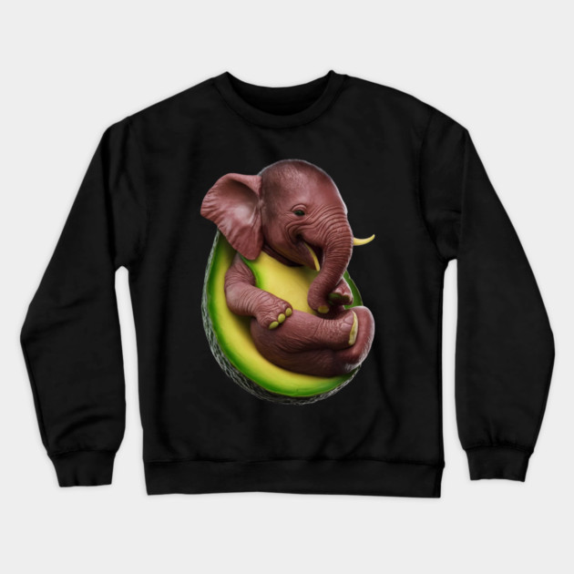 Avocado Elephant Baby Crewneck Sweatshirt by animegirlnft