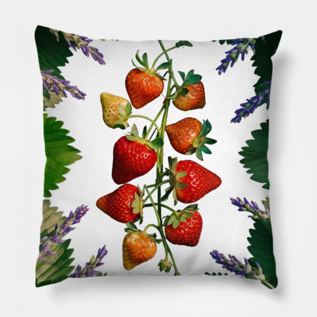 Strawberries plant Pillow by animegirlnft