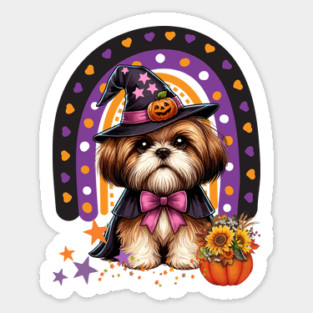Halloween Shih Tzu Dog Lover Sticker