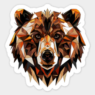 Geometric Bear Face - Bold and Modern Wildlife Art Illustration Sticker