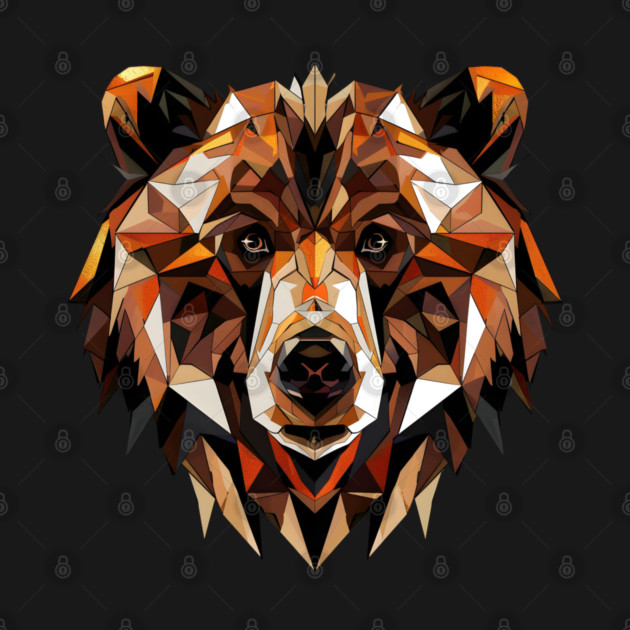 Geometric Bear Face - Bold and Modern Wildlife Art Illustration by WarFX Designs