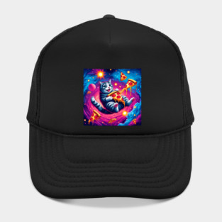 Cat with Pizza in Space, Funny Pizza Lover Hat