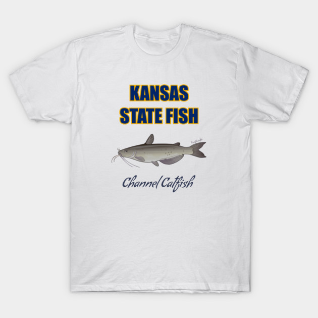 Kansas State Fish - Channel Catfish T-Shirt by Reefhorse