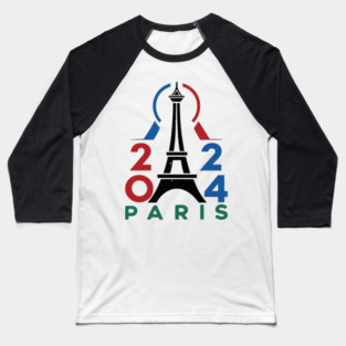 Paris 2024 Minimalist Olympics Baseball T-Shirt