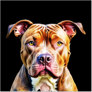 American Pit Bull Terrier Face Posters and Art
