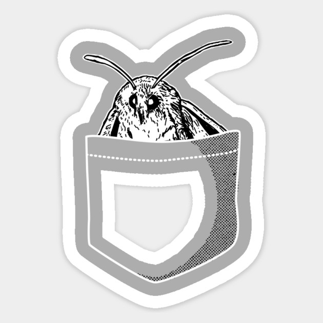Pocket Moth Sticker by dumbshirts