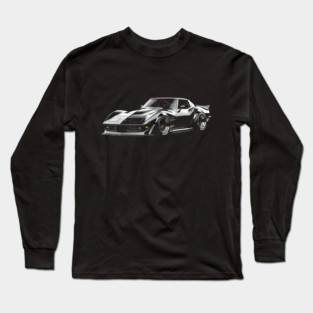 Black Corvette C3 Widebody Long Sleeve T-Shirt