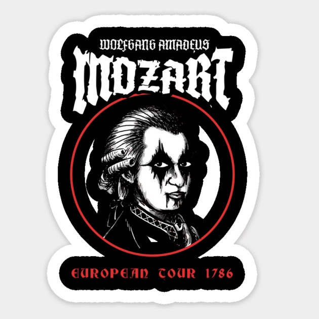 Mozart Metal Sticker by dumbshirts