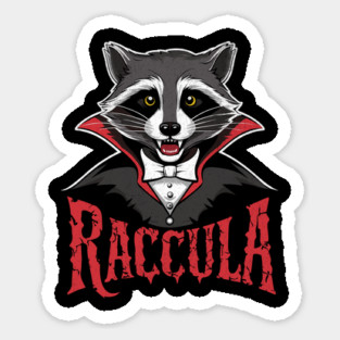 Raccula Design: Raccoon Dracula - Fun Halloween Vampire Art Sticker