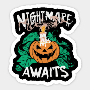 Haunt Forevermore Design: Spooky Jack-o'-Lantern & Haunted House - Halloween Art Sticker