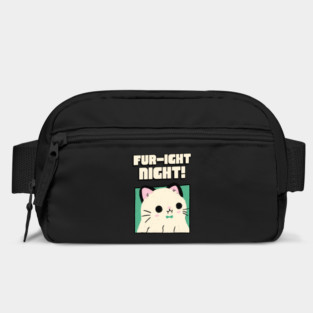 Fur-ight Night Design: Cute Cat with Fangs - Fun Halloween Art Bag