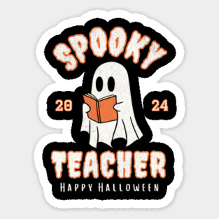 Spooky Teacher Design: Ghost Reading Book - Fun Halloween Art for Educators Magnet
