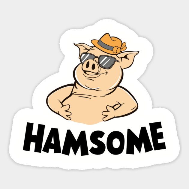 Hamsome Pig Animal Humor Pun Magnet by Anticorporati