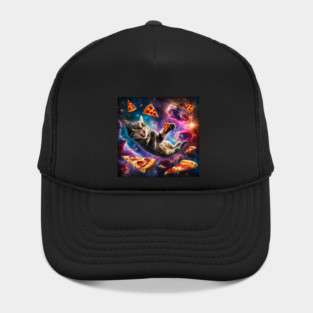 Cat with Pizza in Space, Funny Pizza Lover Hat