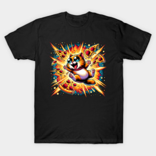 Cat with Pizza in Space, Funny Pizza Lover T-Shirt