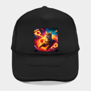 Cat with Pizza in Space, Funny Pizza Lover Hat