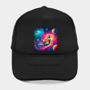 Cat with Pizza in Space, Funny Pizza Lover Hat