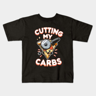 Funny Pizza Lover Cutting my Carbs Kids T-Shirt