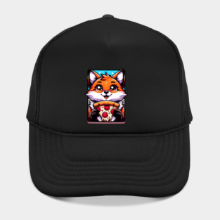Funny Fox with Pizza Hat