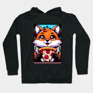 Funny Fox with Pizza Hoodie