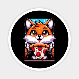 Funny Fox with Pizza Magnet