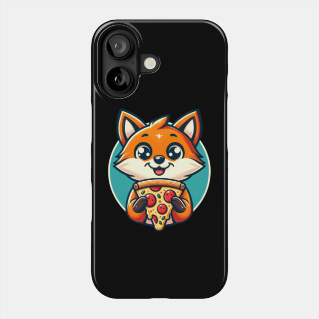 Cute Fox with Pizza Phone Case by logiamerch