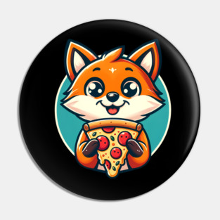 Cute Fox with Pizza Pin