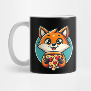 Cute Fox with Pizza Mug