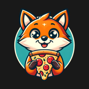 Cute Fox with Pizza T-Shirt