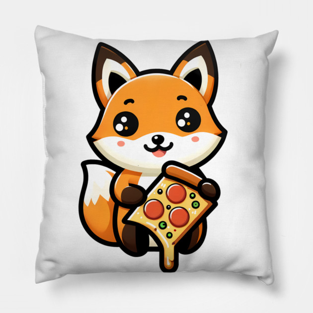 Funny Fox with Pizza Pillow by logiamerch