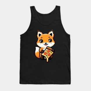 Funny Fox with Pizza Tank Top