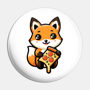 Funny Fox with Pizza Pin