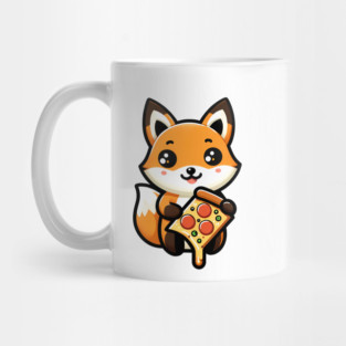 Funny Fox with Pizza Mug