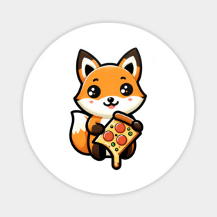 Funny Fox with Pizza Magnet