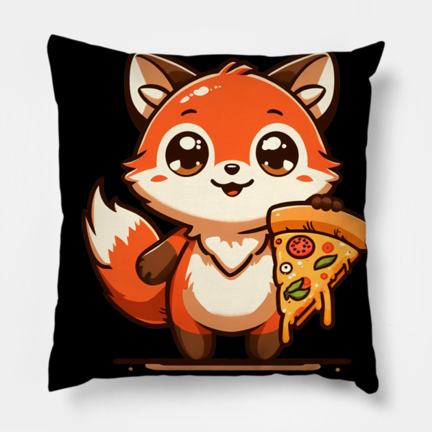 Funny Fox with Pizza Pillow by logiamerch