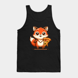 Funny Fox with Pizza Tank Top