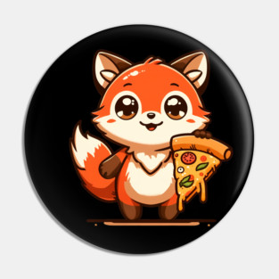 Funny Fox with Pizza Pin