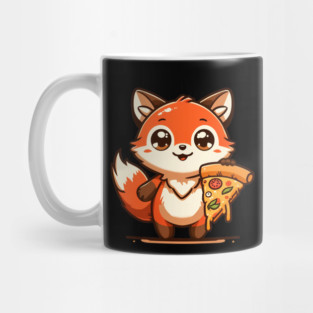 Funny Fox with Pizza Mug