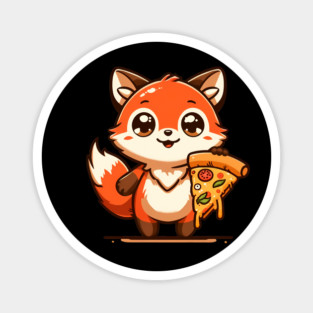 Funny Fox with Pizza Magnet