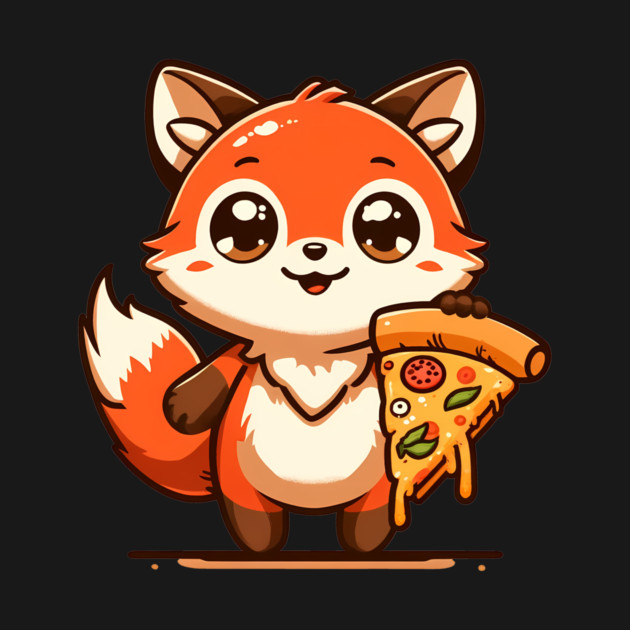 Funny Fox with Pizza by logiamerch