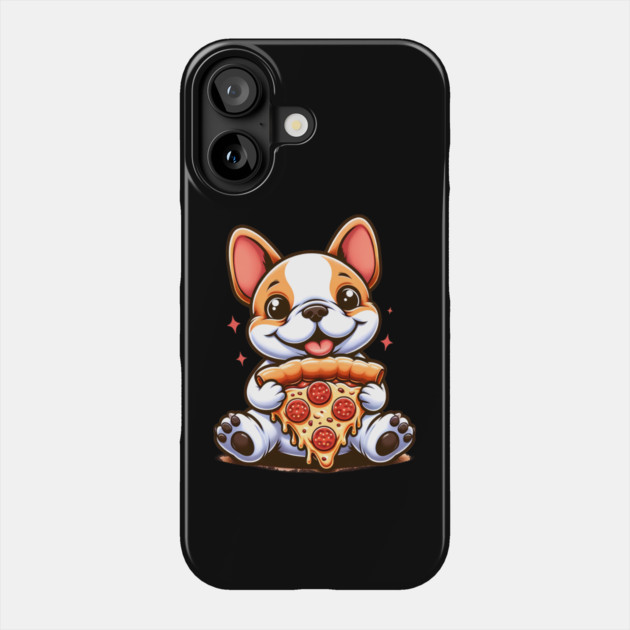 Cute French Bulldog with Pizza Phone Case by logiamerch