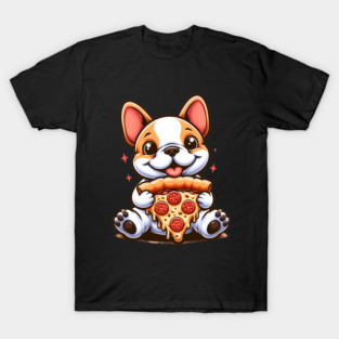 Cute French Bulldog with Pizza T-Shirt
