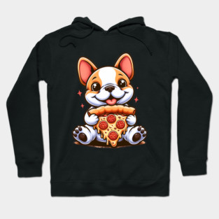 Cute French Bulldog with Pizza Hoodie