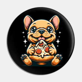 Cute French Bulldog with Pizza Pin