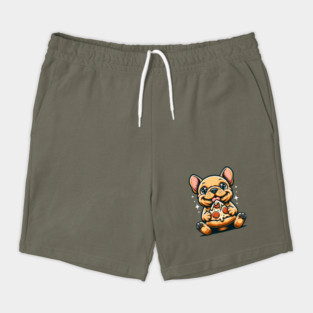 Cute French Bulldog with Pizza Shorts