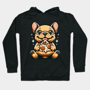 Cute French Bulldog with Pizza Hoodie