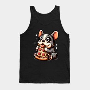 Cute French Bulldog with Pizza Tank Top