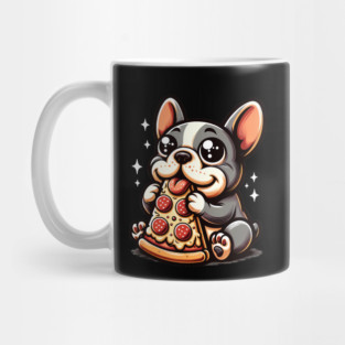 Cute French Bulldog with Pizza Mug
