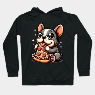 Cute French Bulldog with Pizza Hoodie