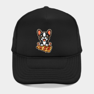 Cute French Bulldog with Pizza Hat